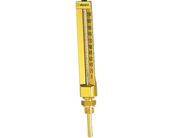 Aluminium thermometer 1671 straight H200mm L63mm 0°C/+120°C 1/2''